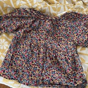 Old Navy Peplum Oversized Fit Puffy Sleeve Floral Shirt